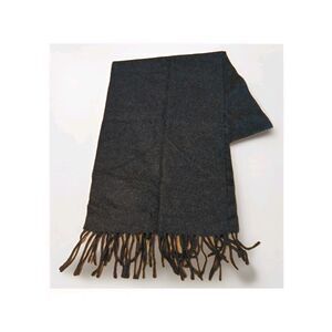 Italian Woollen Treasures Cashmere Scarf Gray Fringe Italy 11"x70" Winter